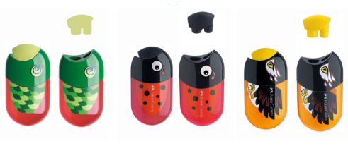 Dubbele puntenslijper met gum